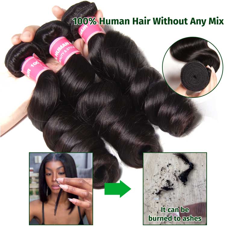 Klaiyi 8A Loose Wave Virgin Hair Weave Bundles 1Piece/pack Unprocessed Human Hair Extension