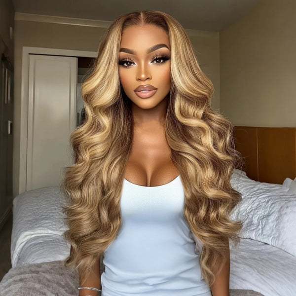 Klaiyi 7x5 Highlight Blonde Body Wave Bye Bye Knots Wig 4.0  Put On and Go Bleach Knots Wig Human Hair Flash Sale