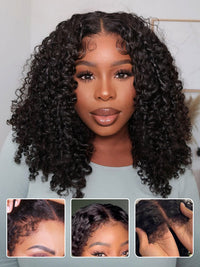 $100 OFF | Code: SAVE100 Klaiyi 4C Kinky Curly 7x5 Bye Bye Knots Wig 4x1 Lace Parrt Wig