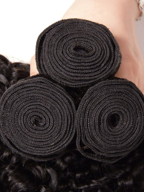 Klaiyi Hair 3 Bundles 100% Virgin Human Hair Curly Wave Hair Weft Deals Jerry Curly Flash Sale