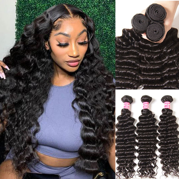 Indian Virgin Hair Deep Wave 4 Bundles Deals-Klaiyi Hair