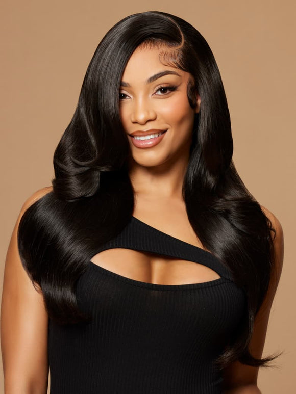Klaiyi Brazilian Body Wave Virgin Hair 4 Bundles with Frontal Closure Natural Color
