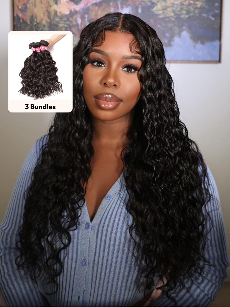 Klaiyi Hair Malaysian Natural Wave Virgin Human Hair Bundles 4 Pieces/pack Natural Color