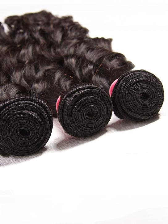 Extensions de cheveux naturels vierges ondulés Klaiyi, style indien, 3 pièces/paquet 