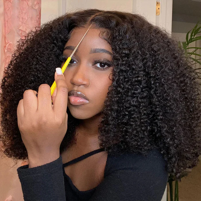 Extra 50% Off Code HALF50 | Klaiyi 4c Kinky Curly Lace Wig Virgin Human Hair For Women Flash Sale
