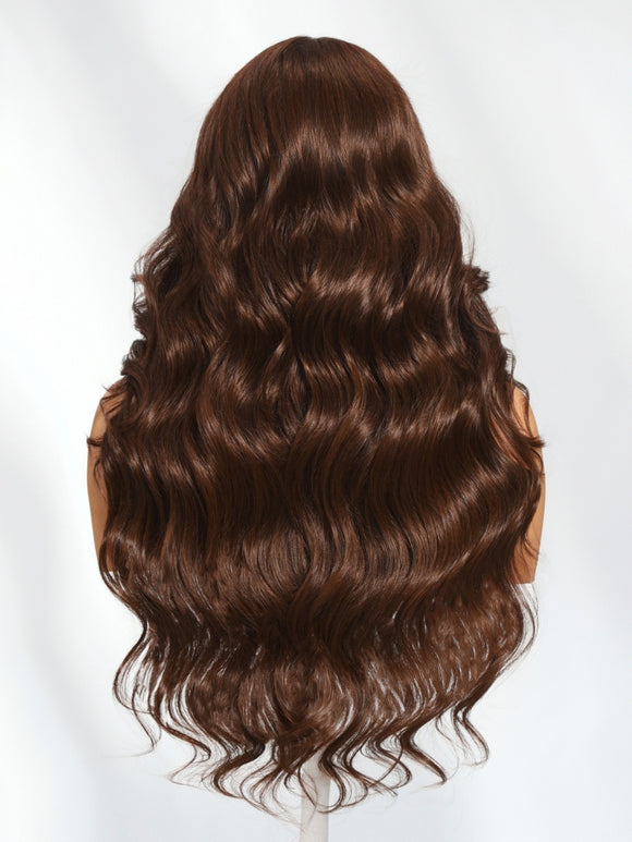 Perruque Klaiyi Châtain Mocha Brun 13x4 Pre-Everything Lace Front Loose Wave, sans colle, prête à poser