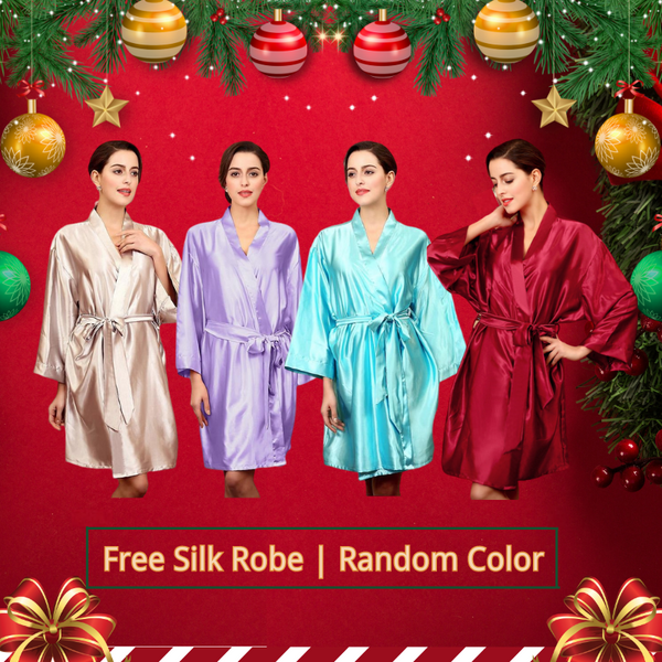 Klaiyi Free Gift Luxurious Silk Robe Sexy Nightwear Multiple Colors Available | Free Gift