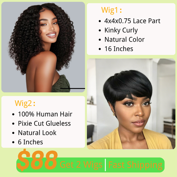 $88 Get 2 Wigs | Klaiyi BOGO Free Back To School Special Offer Flash Sale