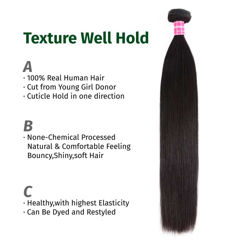 Klaiyi 2 or 3 Bundles Brazilian Straight Virgin Human Hair 100% Unprocessed Virgin Human Hair Extension Flash Sale