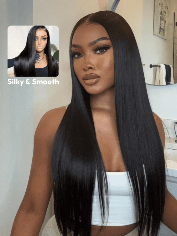Klaiyi - Lot de 2 ou 3 paquets de cheveux brésiliens vierges et lisses, 100 % naturels, non traités - Extensions en vente flash 