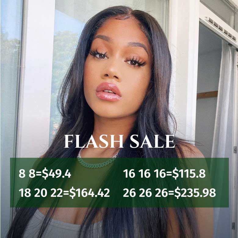 Klaiyi 2 or 3 Bundles Brazilian Straight Virgin Human Hair 100% Unprocessed Virgin Human Hair Extension Flash Sale
