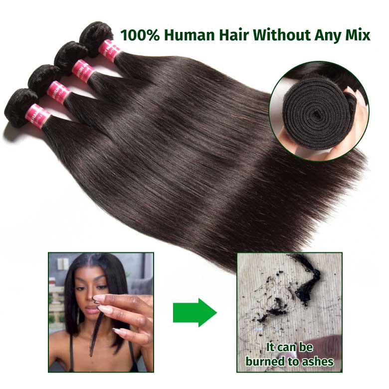Klaiyi 2 or 3 Bundles Brazilian Straight Virgin Human Hair 100% Unprocessed Virgin Human Hair Extension Flash Sale