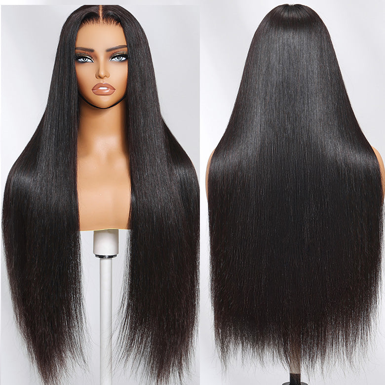 Klaiyi Silky Straight 13x4 Pre-Everything Lace Frontal Wig Real Ear To Ear Pre-Cut Lace Frontal Super Secure Wig
