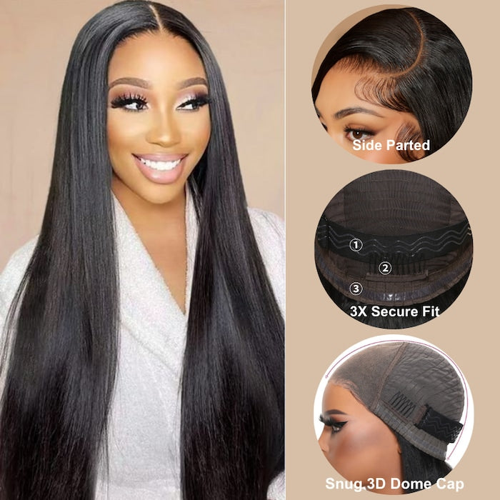 Extra 70% OFF |Klaiyi Straight Hair 7x5 Bye Bye Knots 13x4 Pre-Everything Put On and Go Wig Affordable Lace Part Wig