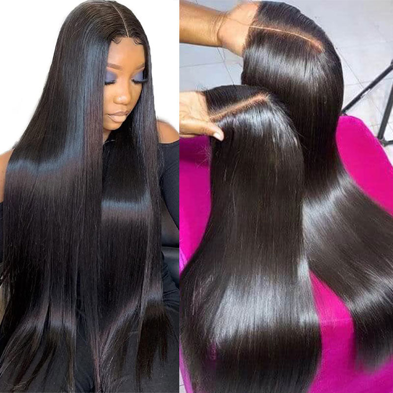 Extra 70% OFF |Klaiyi Straight Hair 7x5 Bye Bye Knots 13x4 Pre-Everything Put On and Go Wig Affordable Lace Part Wig