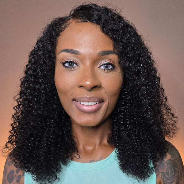 Klaiyi Tight Coily Kinky Curly Bob Wig 7x5 Bye Bye Knots Wig Put On and Go Glueless Human Hair Wigs