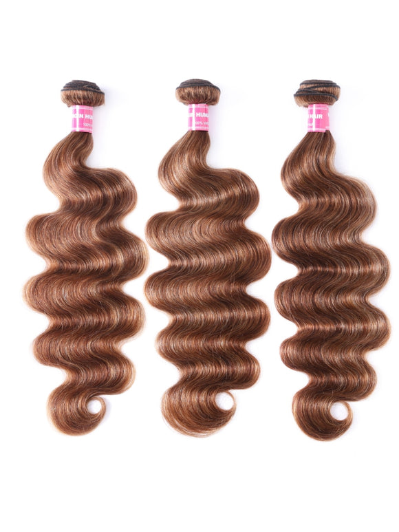Klaiyi Body Wave Honey Blonde Brown Bundles Highlight Human Hair Wave Extensions