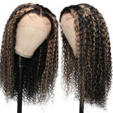 Klaiyi Balayage Blonde Highlights Curly Lace Front Wig Precolored Ombre Hair Flash Sale