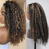 Klaiyi Balayage Blonde Highlights Curly 6x4.75 Wear & Go Pre-cut Lace Wig Precolored Ombre Hair
