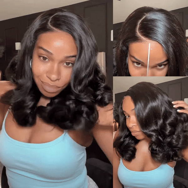 Klaiyi 13x4 Pre Everything 180% Density Lace Frontal Feathered Hairstyles Wig With Layered Haircuts