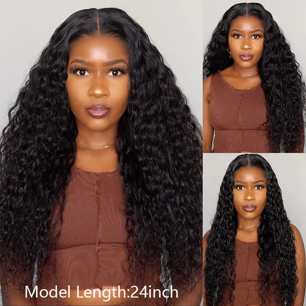 Klaiyi 250% Density 6x4.75 Pre-cut Glueless Lace Wig Put On and Go Water Wave Flash Sale