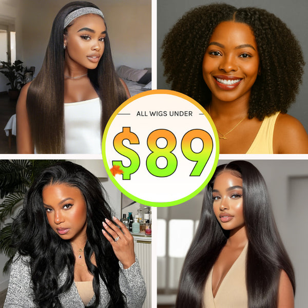 All Wigs Under $89 | Klaiyi Friday Special Offer 14inch-20inch Glueless Lace Wigs Under $89 Flash Sale