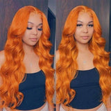 All Length $119 Deals|Klaiyi Ginger Orange 13x4 Body Wave Lace Front Wig Flash Sale