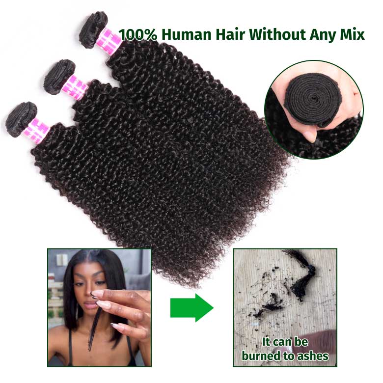 Klaiyi 4C Kinky Curly Virgin Hair 3 Bundles Deal Brazilian Kinky Curly Human Hair Weft Flash Sale
