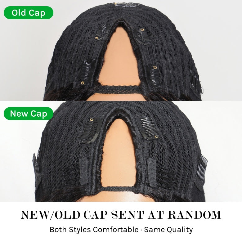 Klaiyi New EasiContour™ Yaki Straight V Part Wig Meets Real Scalp Ready To Wear Glueless Wig with  Invisi Drawstring