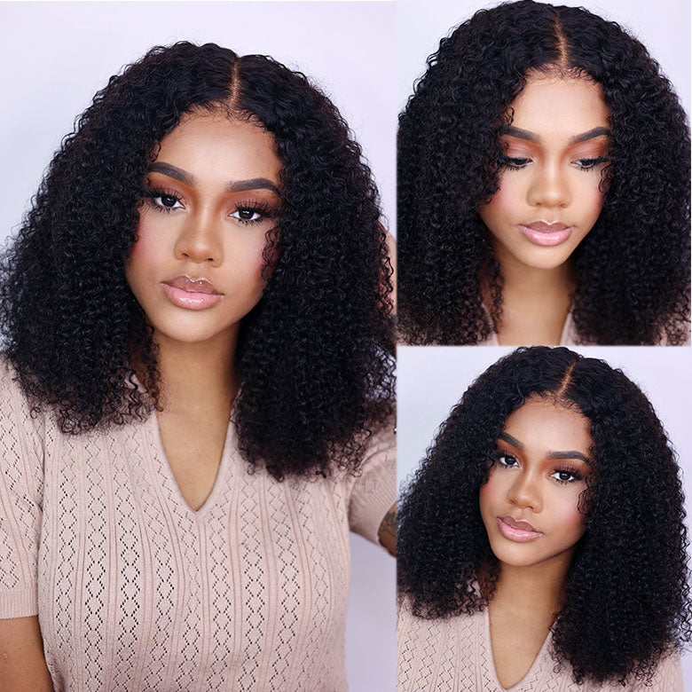 Klaiyi 70% Off Sale Kinky Curly Put On and Go 7x5 Bye Bye Knots Glueless Lace Closure Wig Human Hair Flash Sale