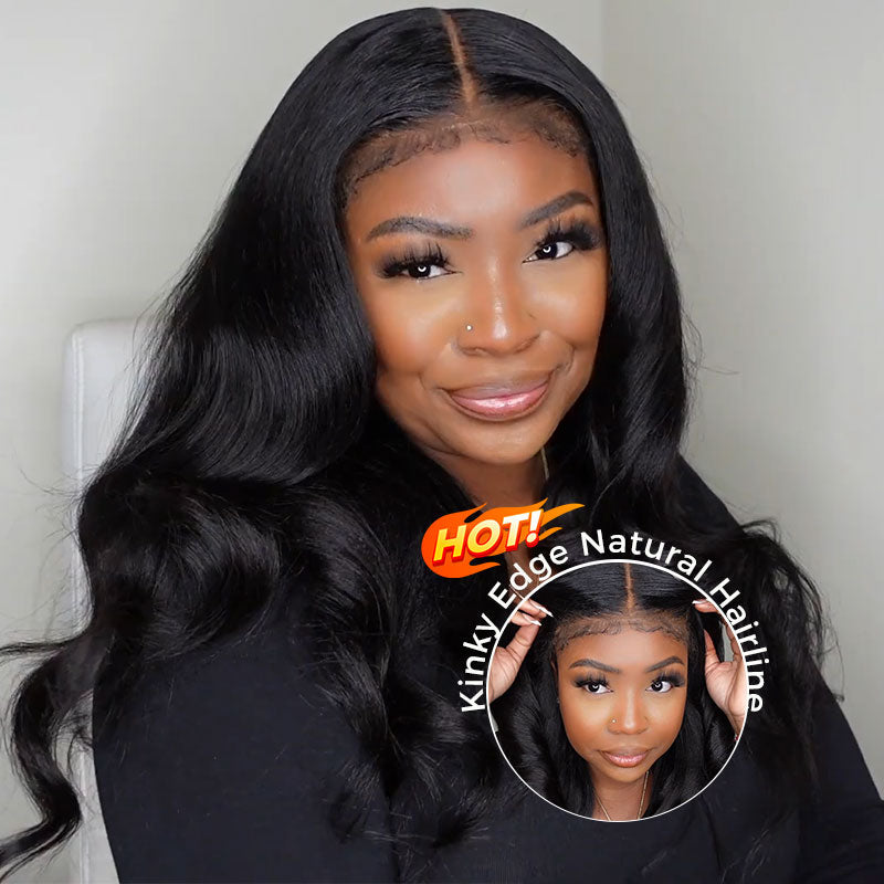 Extra 70% OFF | Klaiyi Yaki Straight Put On and Go Glueless Lace Wigs 7x5 Bye Bye Knots Pre-cut Human Hair Lace Wig Kinky Straight