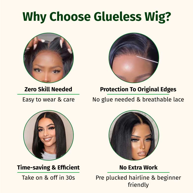 Klaiyi Yaki Straight Put On and Go Glueless Bob Wig 7x5 Pre-Cut Lace Closure Wig Beginner Friendly Flash Sale
