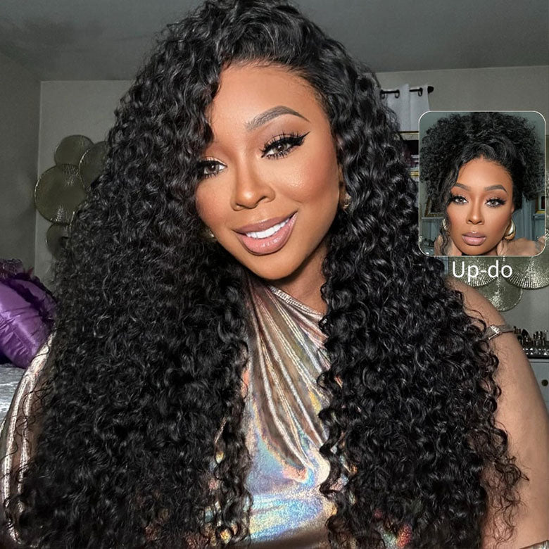 Buy 1 Get 1 Free,Code:BOGO | Water Wave Bye Bye Knots Wig Put On and Go Human Hair Lace Wig