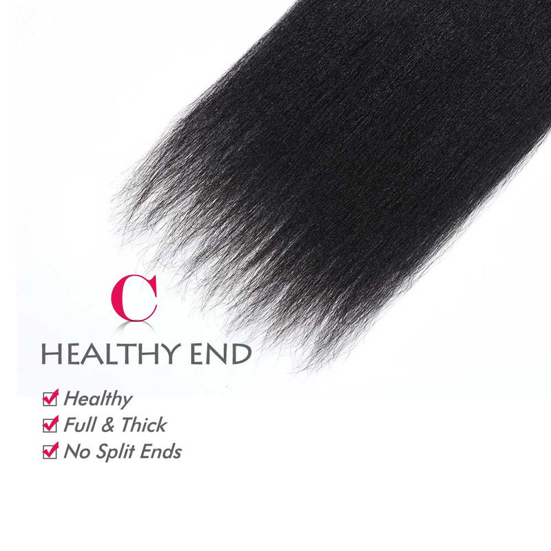 Klaiyi Light Yaki Straight Human Hair Bundles Most Natural Yaki Weave 2/3/4 Bundles/Pack