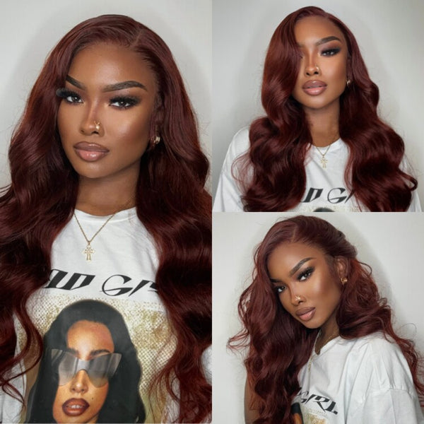 $100 OFF| Code: SAVE100 Reddish Brown Body Wave 13x4 Pre-Everything™ Lace Frontal Wig Put On & Go Glueless Wig