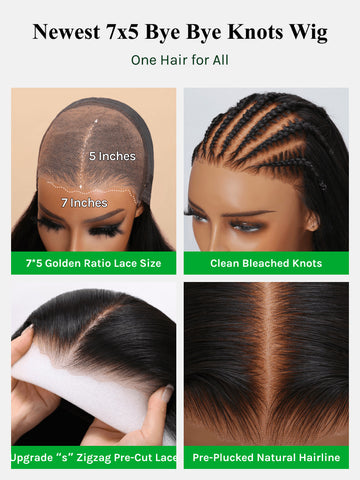Peluca de ondas corporales Klaiyi de marrón cobre 7x5, peluca de encaje sin deslizamiento de cabello humano con cordón Invisi
