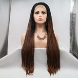 Klaiyi Lace Front Box Braided Wigs Knotless Cornrow Braids for Women 24 Inches Flash Sale