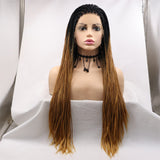 Klaiyi Lace Front Box Braided Wigs Knotless Cornrow Braids for Women 24 Inches Flash Sale