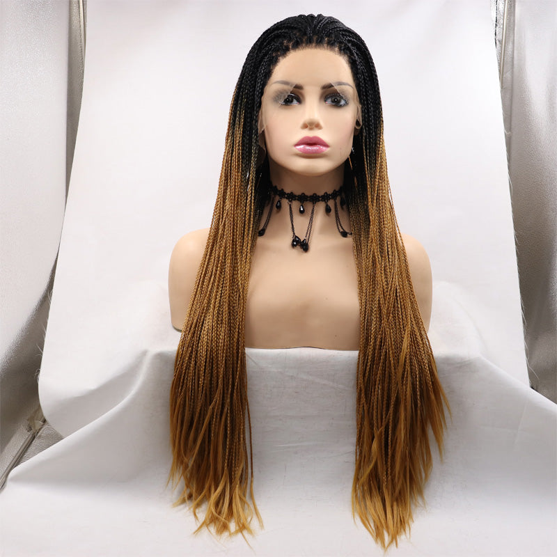 Klaiyi Lace Front Box Braided Wigs Knotless Cornrow Braids for Women 24 Inches Flash Sale