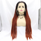 Klaiyi Lace Front Box Braided Wigs Knotless Cornrow Braids for Women 24 Inches Flash Sale