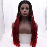 Klaiyi Lace Front Box Braided Wigs Knotless Cornrow Braids for Women 24 Inches Flash Sale