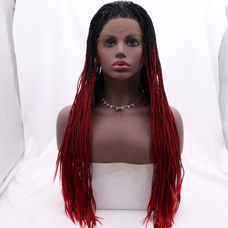 Klaiyi Lace Front Box Braided Wigs Knotless Cornrow Braids for Women 24 Inches Flash Sale