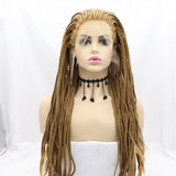 Klaiyi Lace Front Box Braided Wigs Knotless Cornrow Braids for Women 24 Inches Flash Sale