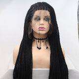 Klaiyi Lace Front Box Braided Wigs Knotless Cornrow Braids for Women 24 Inches Flash Sale