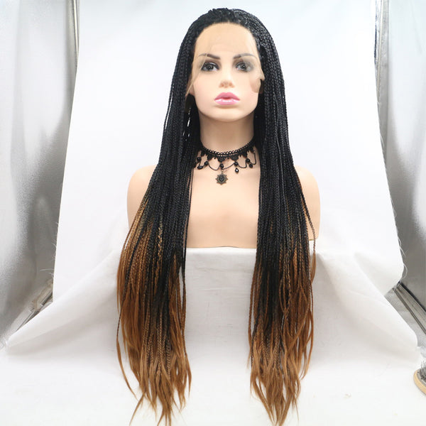 Klaiyi Lace Front Box Braided Wigs Knotless Cornrow Braids for Women 24 Inches Flash Sale