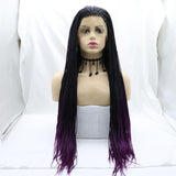 Klaiyi Lace Front Box Braided Wigs Knotless Cornrow Braids for Women 24 Inches Flash Sale