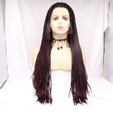 Klaiyi Lace Front Box Braided Wigs Knotless Cornrow Braids for Women 24 Inches Flash Sale