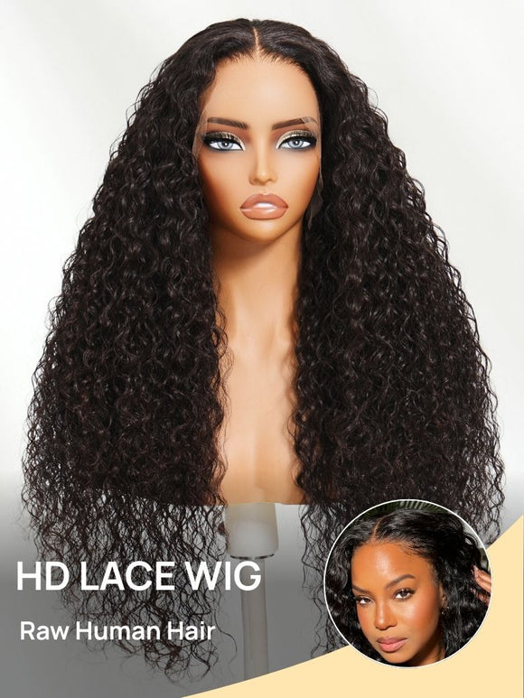 Klaiyi Luxury Quality 13x4 HD Lace Frontal Wig 200%/250% Density Available in Silk Straight / Body Wave / Water Wave Styles 15A Raw Human Hair