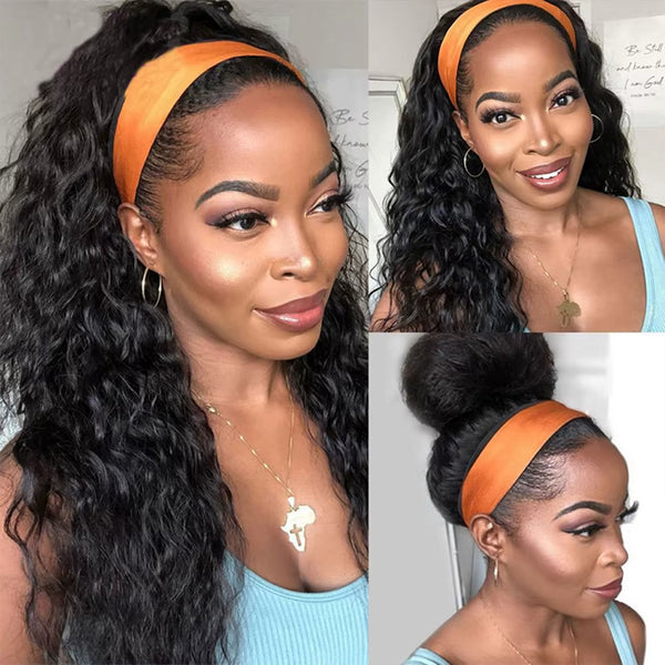 headband wig water wave
