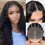 Extra 60% OFF | Klaiyi Water Wave 6x4.5 Pre-Cut Lace Wig Wear Go Human Hair Wigs with Baby Hair